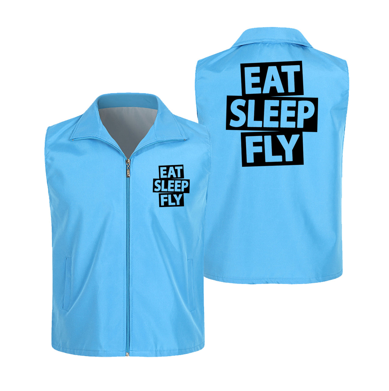 Eat Sleep Fly Designed Thin Style Vests