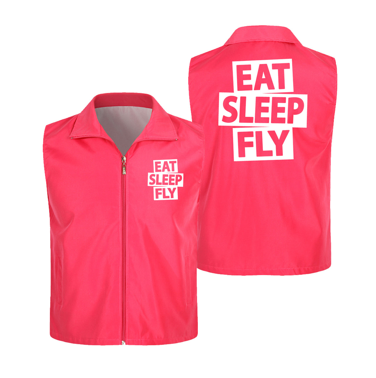 Eat Sleep Fly Designed Thin Style Vests