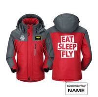 Thumbnail for Eat Sleep Fly Designed Thick Winter Jackets