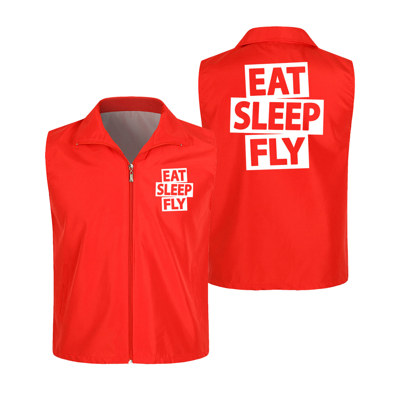 Eat Sleep Fly Designed Thin Style Vests