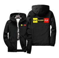 Thumbnail for Eat Sleep Fly (Colourful) Designed Windbreaker Jackets