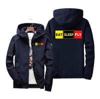 Thumbnail for Eat Sleep Fly (Colourful) Designed Windbreaker Jackets