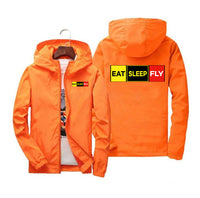 Thumbnail for Eat Sleep Fly (Colourful) Designed Windbreaker Jackets