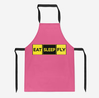 Thumbnail for Eat Sleep Fly (Colourful) Designed Kitchen Aprons