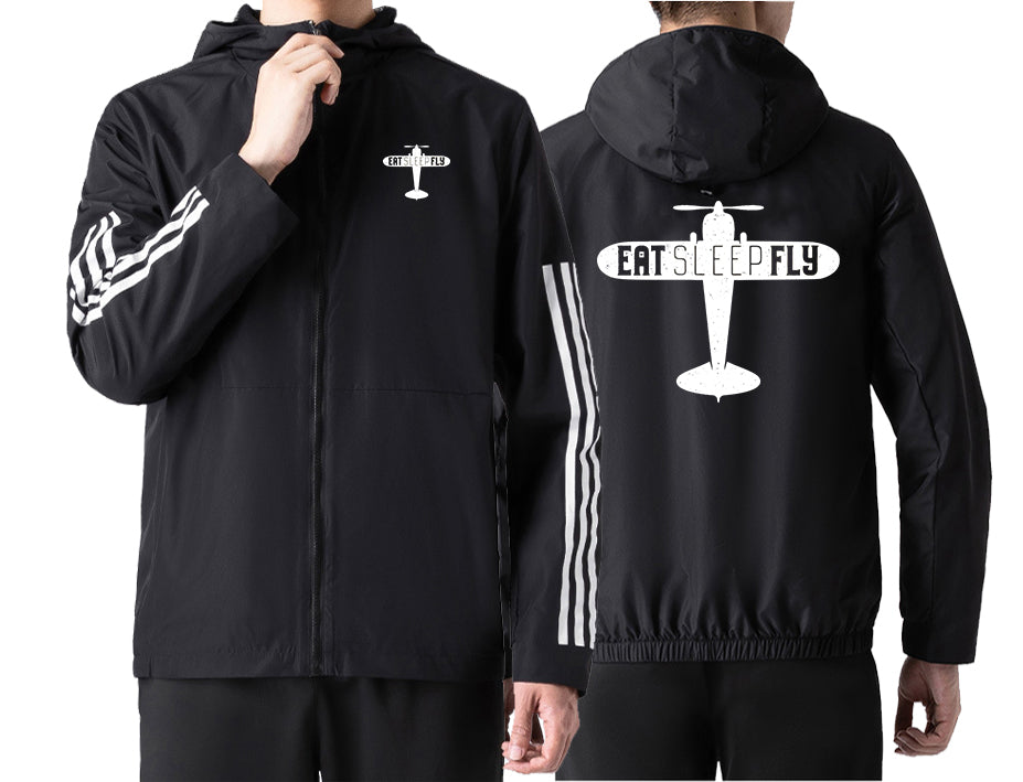 Eat Sleep Fly & Propeller Designed Sport Style Jackets