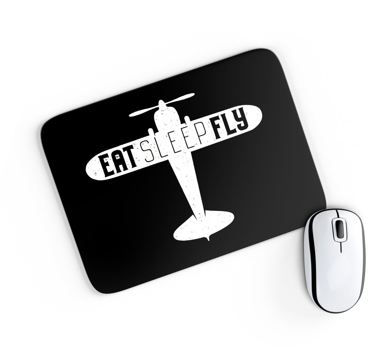 Eat Sleep Fly & Propeller Designed Mouse Pads