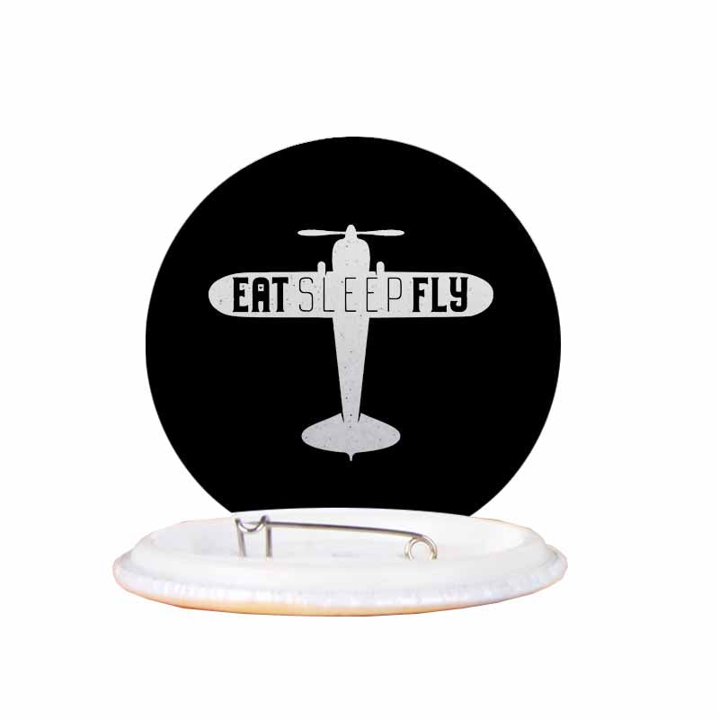 Eat Sleep Fly & Propeller Designed Pins