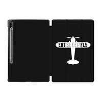 Thumbnail for Eat Sleep Fly & Propeller Designed Samsung Tablet Cases