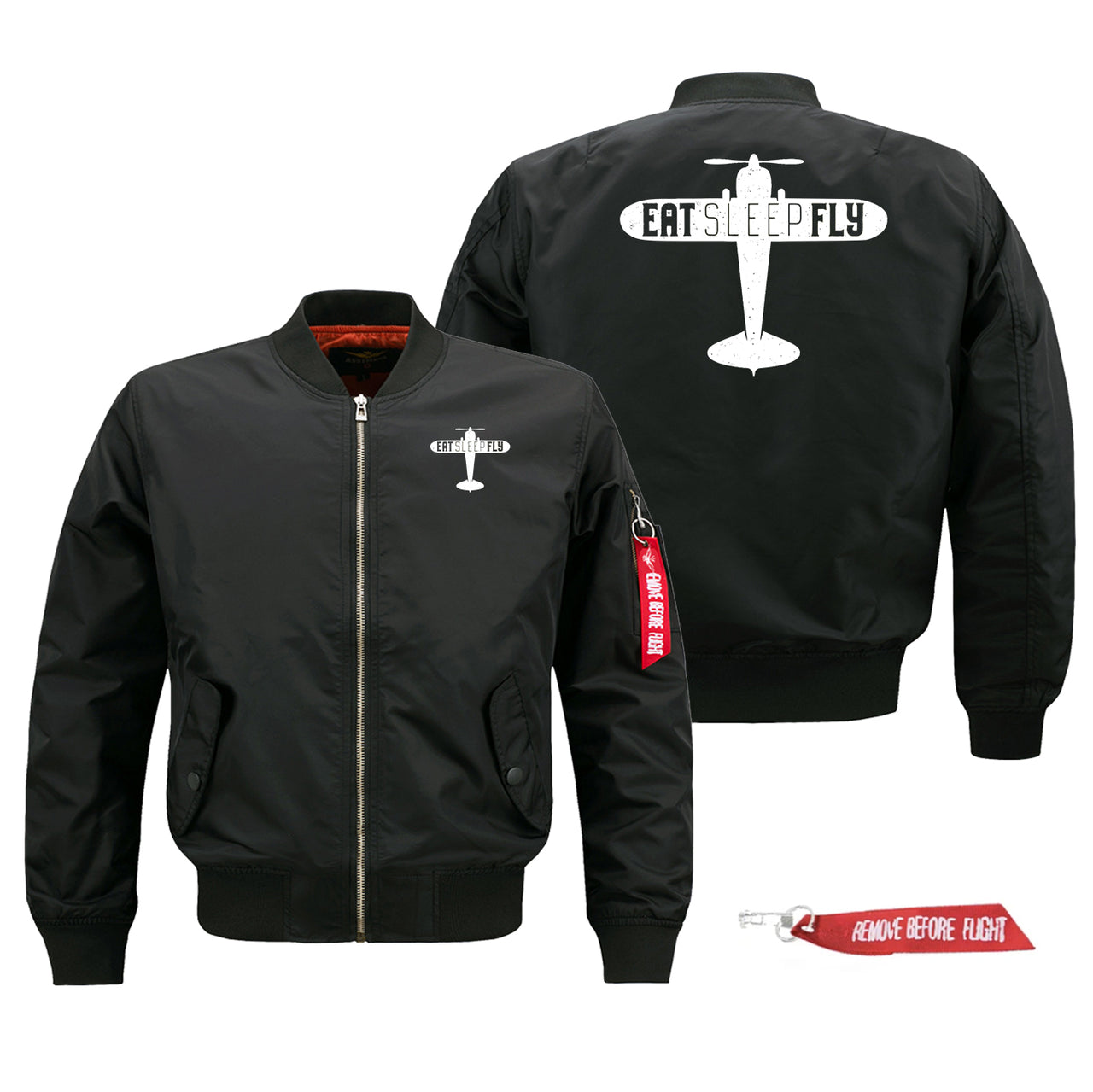 Eat Sleep Fly & Propeller Designed Pilot Jackets (Customizable)