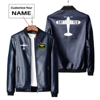 Thumbnail for Eat Sleep Fly & Propeller Designed PU Leather Jackets