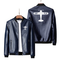 Thumbnail for Eat Sleep Fly & Propeller Designed PU Leather Jackets