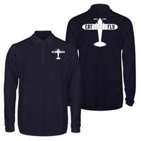 Thumbnail for Eat Sleep Fly & Propeller Designed Long Sleeve Polo T-Shirts (Double-Side)