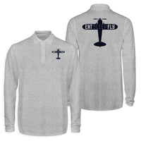 Thumbnail for Eat Sleep Fly & Propeller Designed Long Sleeve Polo T-Shirts (Double-Side)