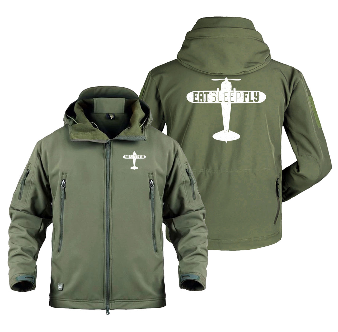 Eat Sleep Fly & Propeller Designed Military Jackets (Customizable)