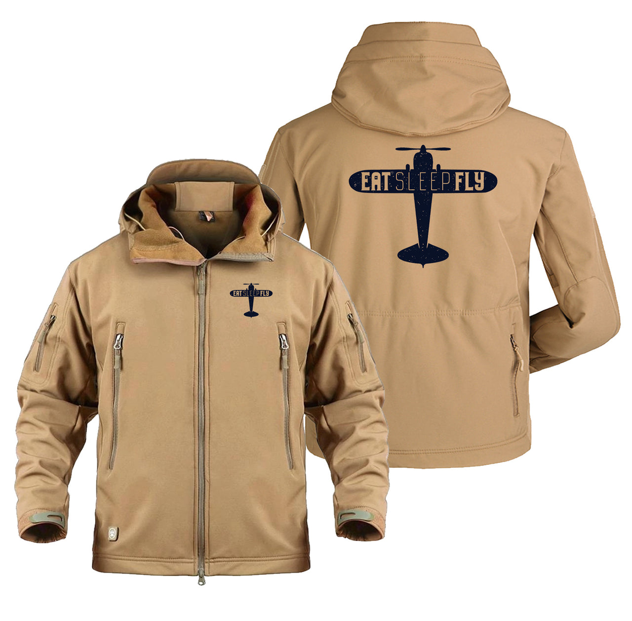 Eat Sleep Fly & Propeller Designed Military Jackets (Customizable)