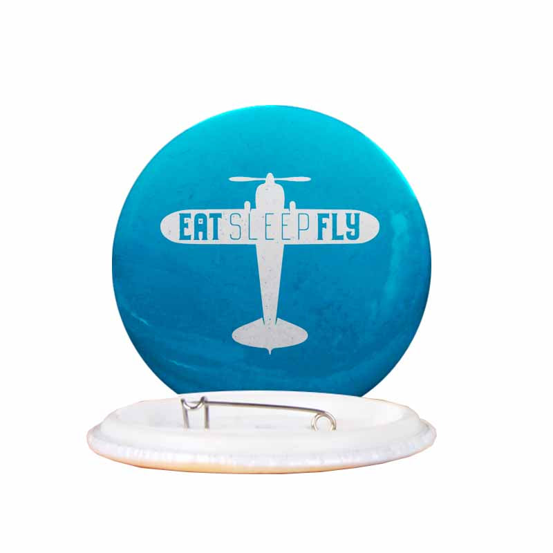 Eat Sleep Fly & Propeller Designed Pins