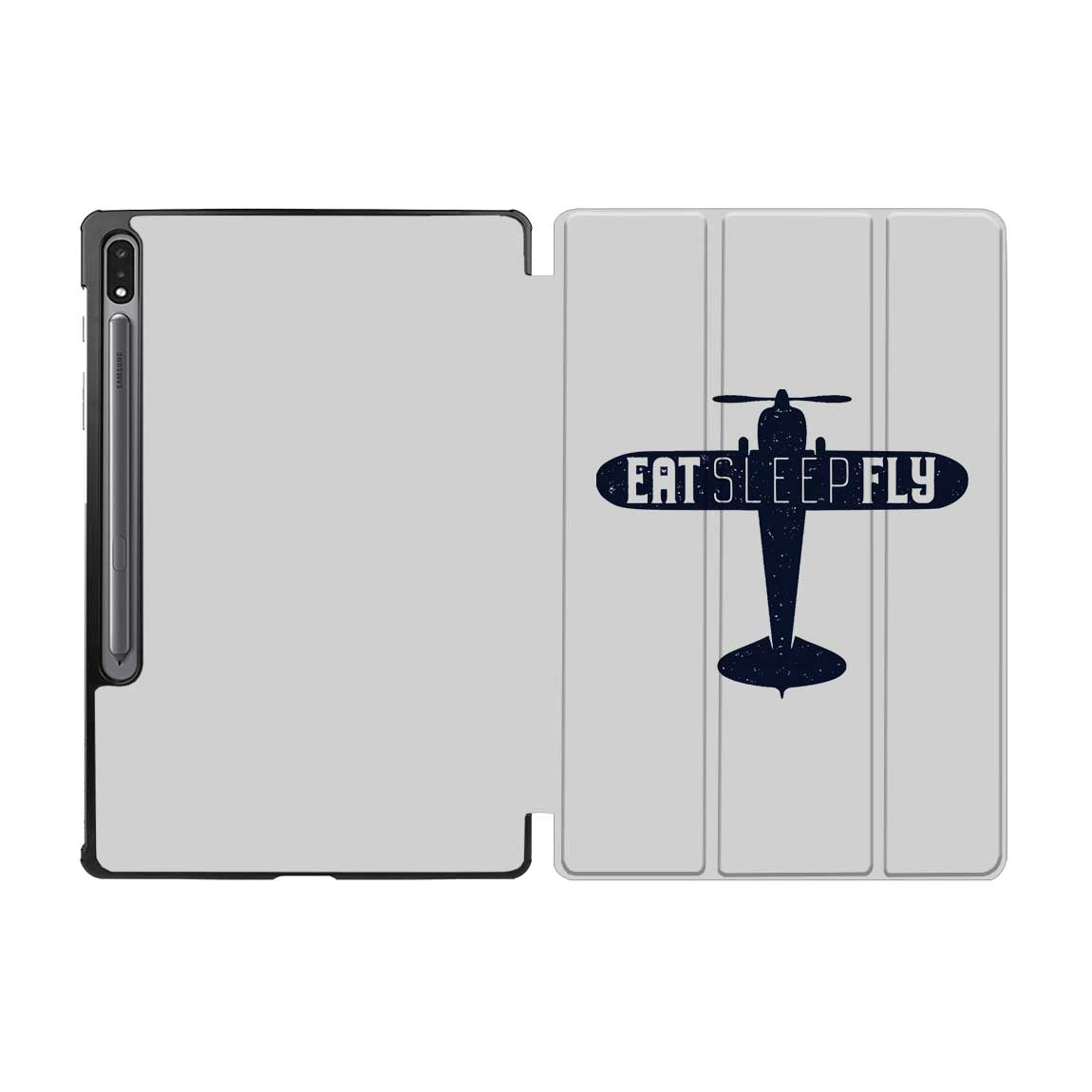 Eat Sleep Fly & Propeller Designed Samsung Tablet Cases