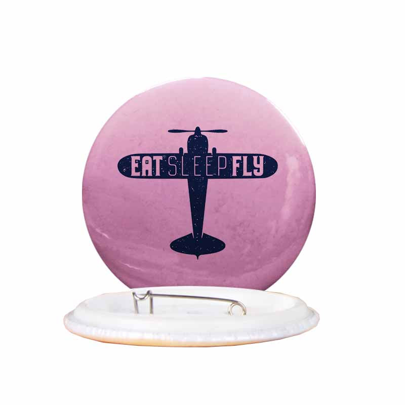 Eat Sleep Fly & Propeller Designed Pins