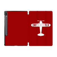 Thumbnail for Eat Sleep Fly & Propeller Designed Samsung Tablet Cases