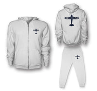 Thumbnail for Eat Sleep Fly & Propeller Designed Zipped Hoodies & Sweatpants Set