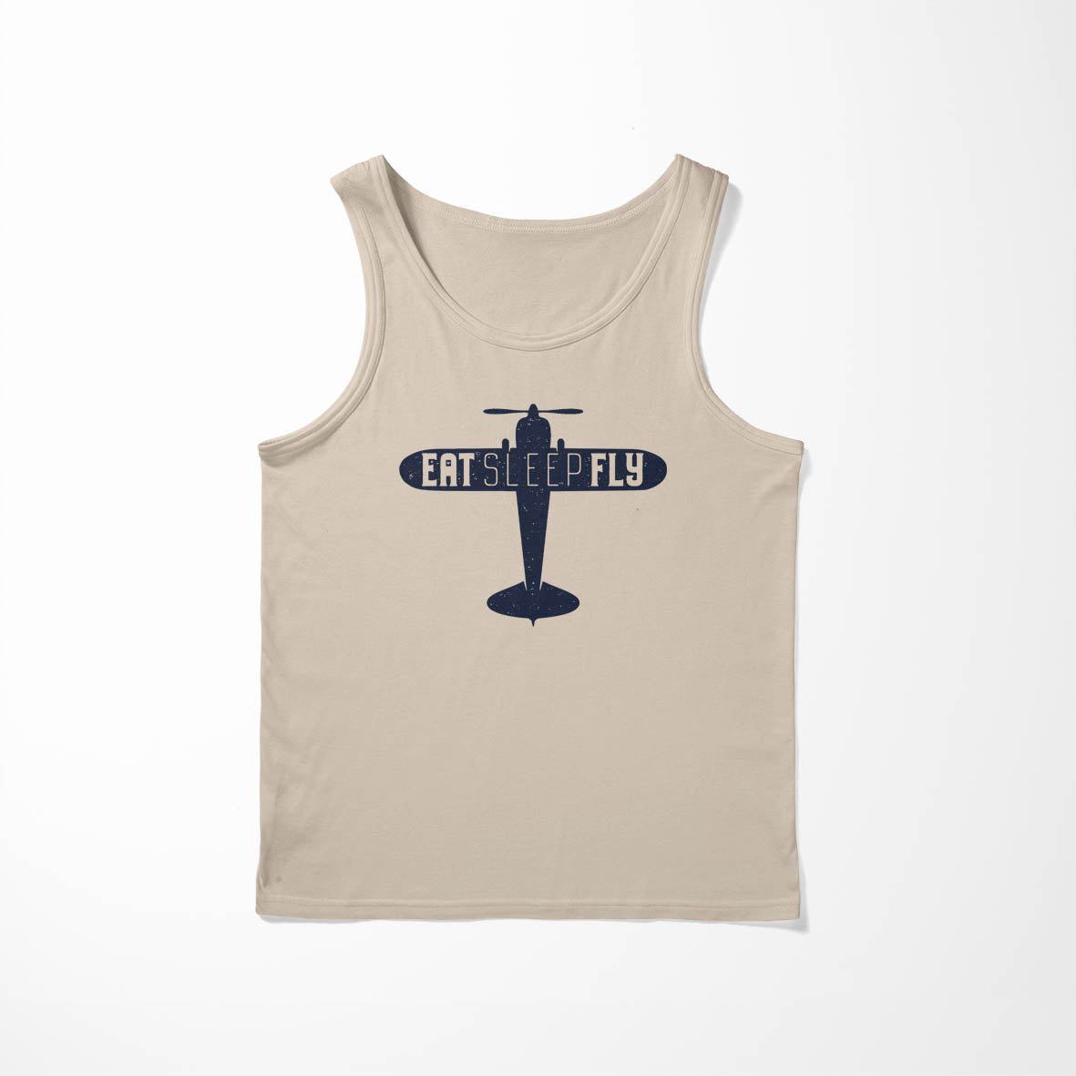 Eat Sleep Fly & Propeller Designed Tank Tops