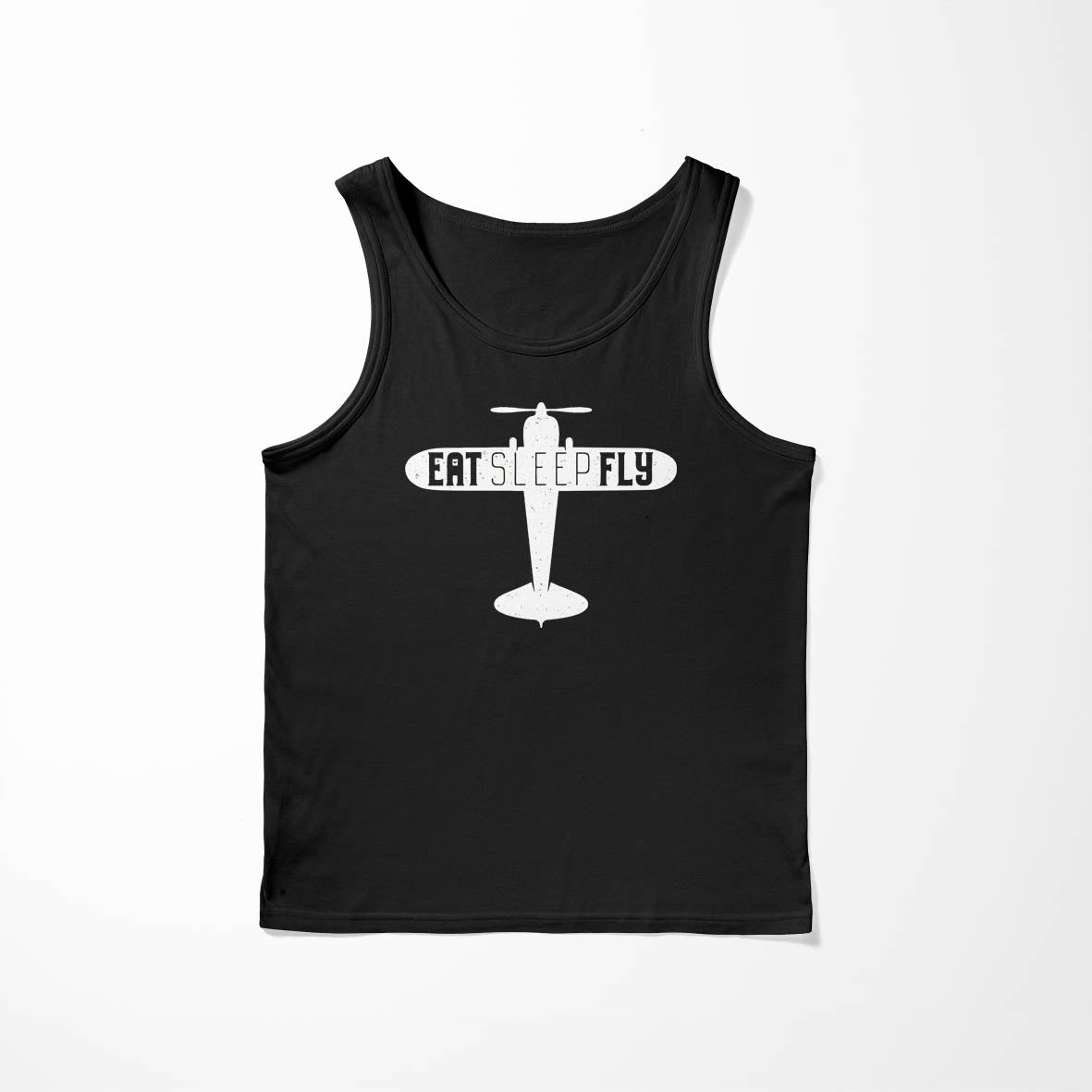 Eat Sleep Fly & Propeller Designed Tank Tops