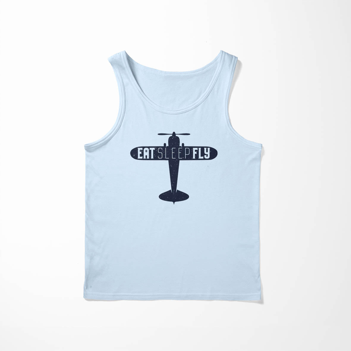 Eat Sleep Fly & Propeller Designed Tank Tops