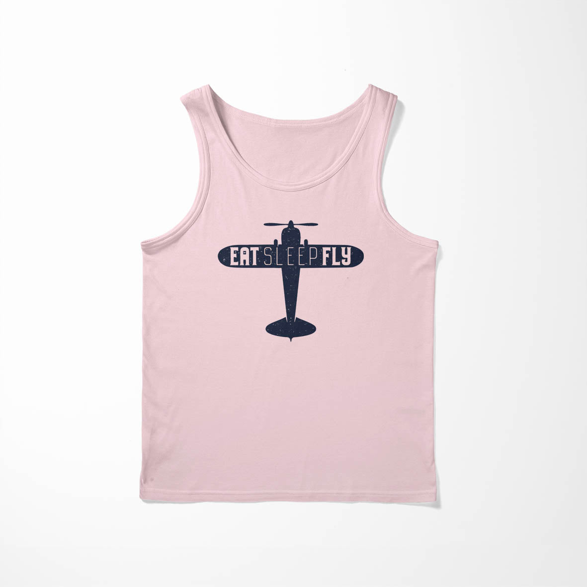 Eat Sleep Fly & Propeller Designed Tank Tops