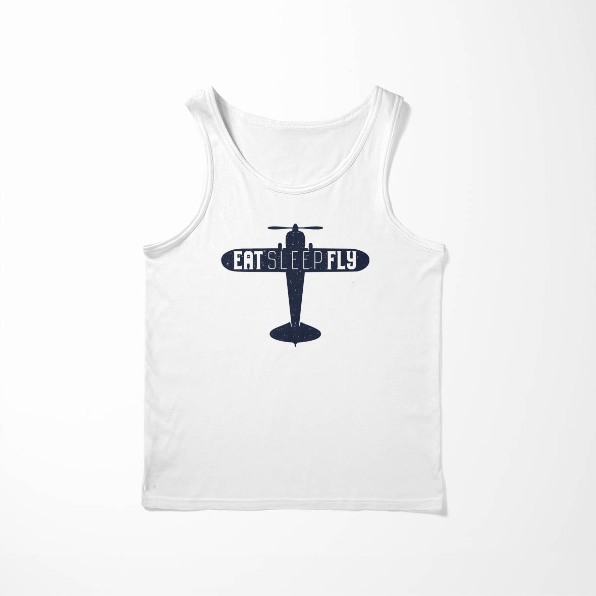 Eat Sleep Fly & Propeller Designed Tank Tops