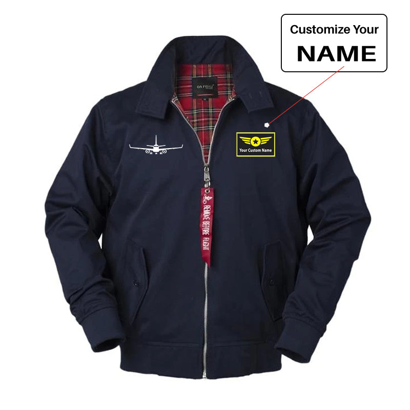 Embraer E-190 Silhouette Plane Designed Vintage Style Jackets