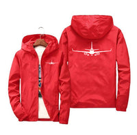 Thumbnail for Embraer E-190 Silhouette Plane Designed Windbreaker Jackets