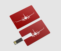 Thumbnail for Embraer E-190 Silhouette Plane Designed USB Cards