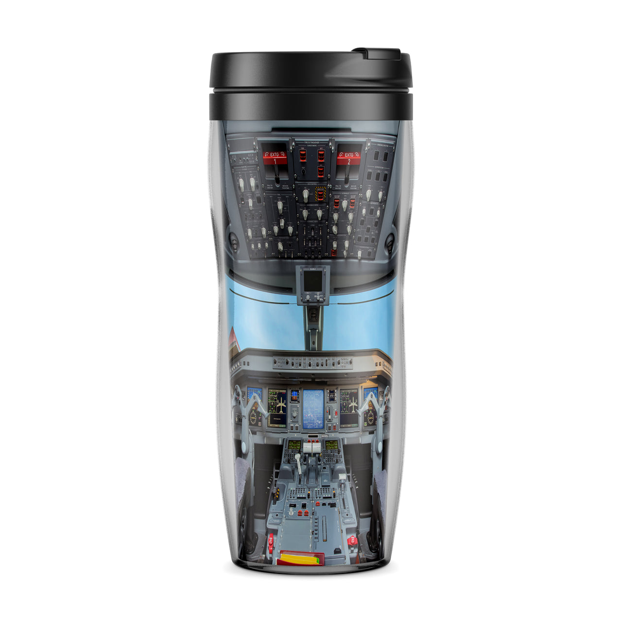 Embraer E190 Cockpit-Horizontal Designed Plastic Travel Mugs