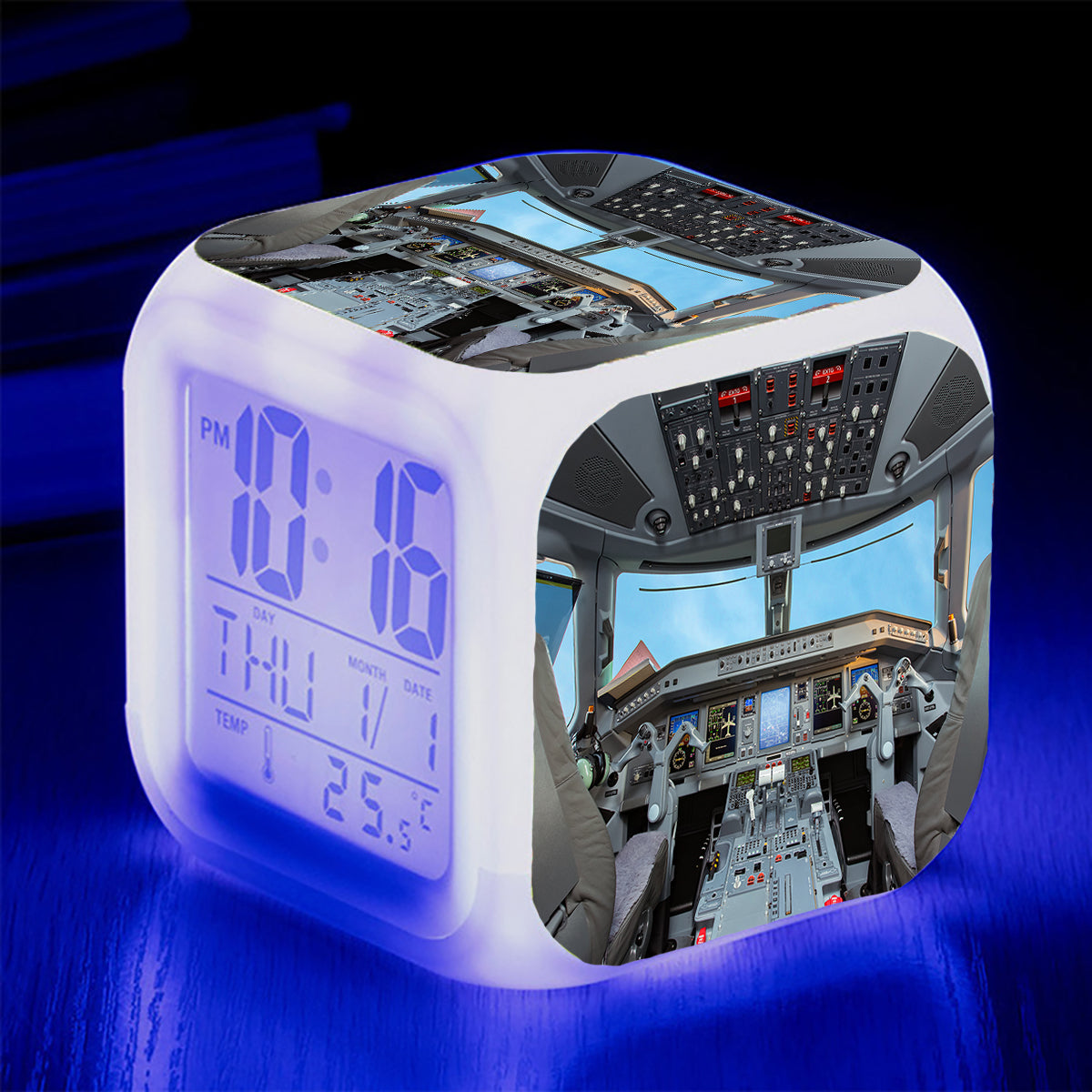 Embraer E190 Cockpit Designed "7 Colour" Digital Alarm Clock