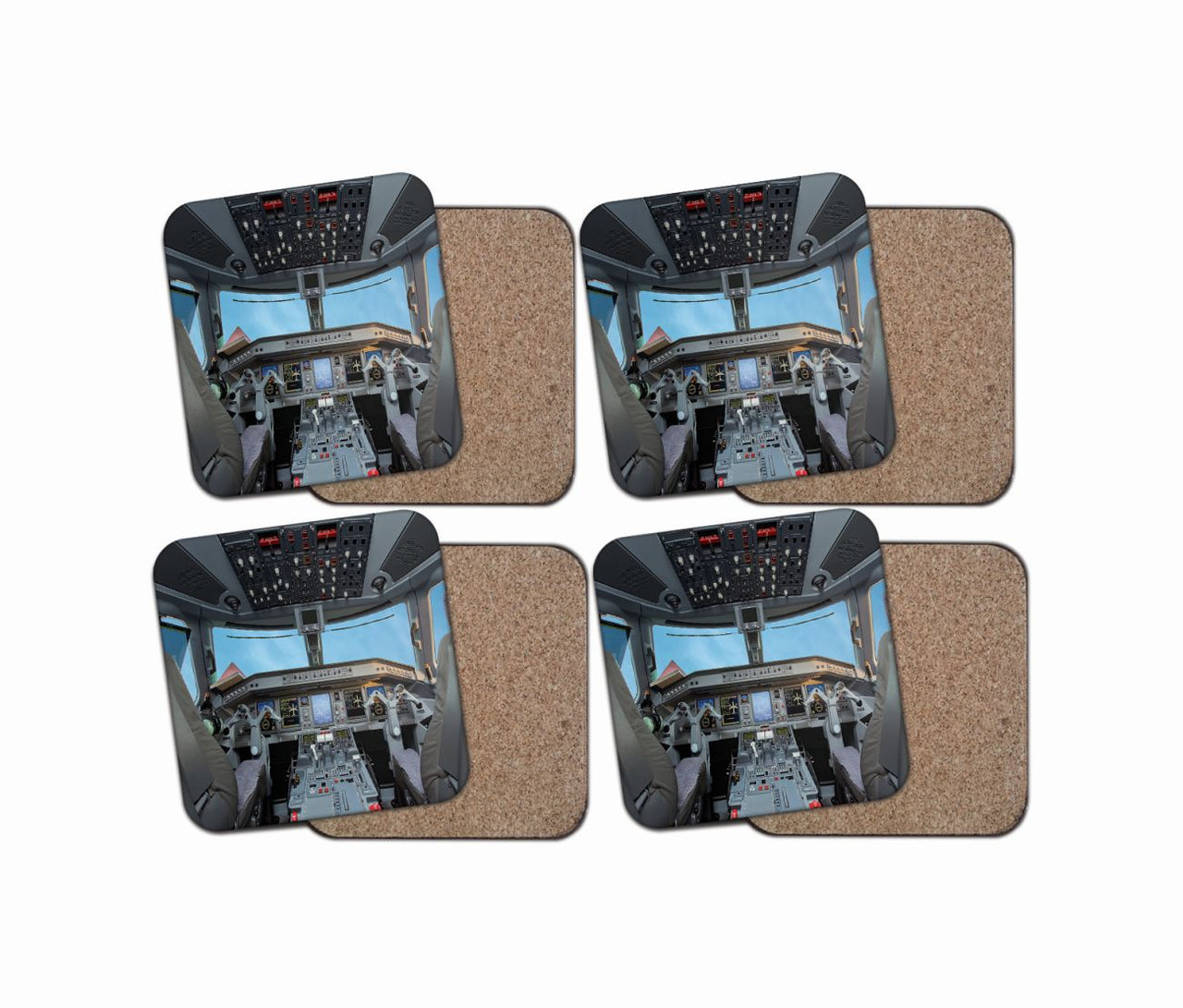 Embraer E190 Cockpit Designed Coasters