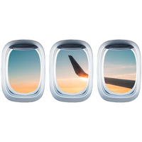 Thumbnail for Airplane Window & The wing of an airplane with Sunrise Printed Wall Window Stickers