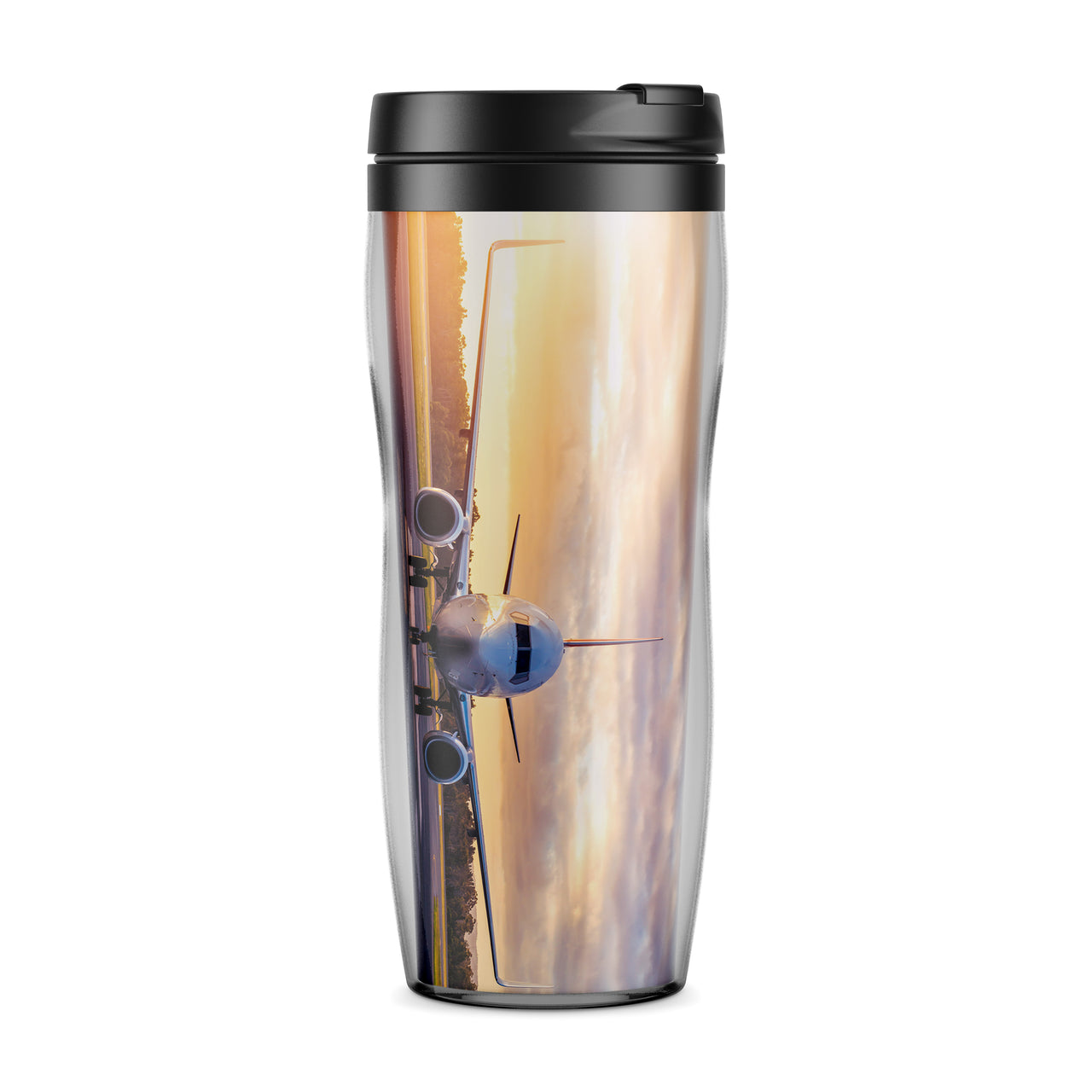 Face to Face with Boeing 737-800 During Sunset Designed Travel Mugs