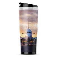 Thumbnail for Face to Face with Boeing 737-800 During Sunset Designed Travel Mugs