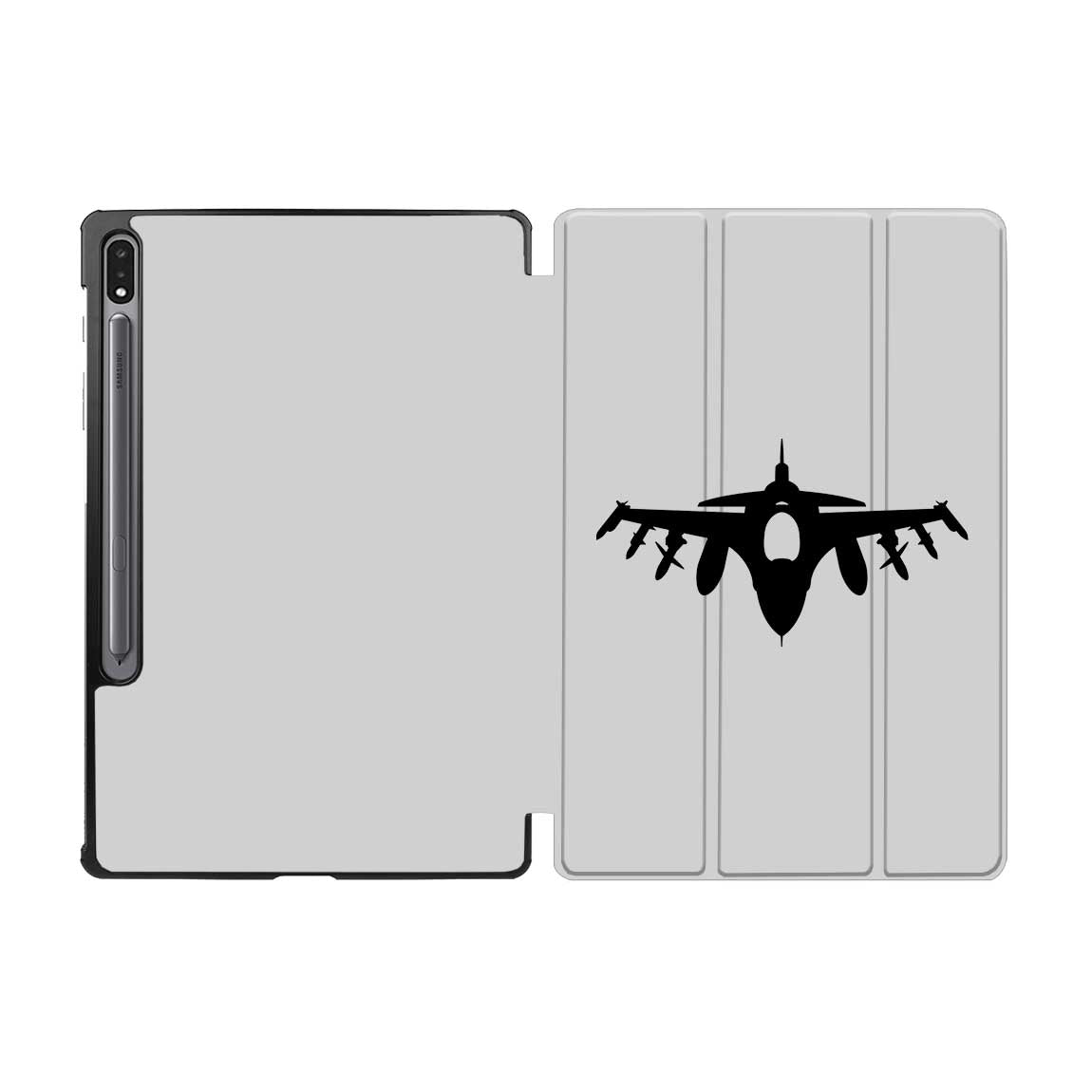 Fighting Falcon F16 Silhouette Designed Samsung Tablet Cases