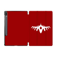 Thumbnail for Fighting Falcon F16 Silhouette Designed Samsung Tablet Cases