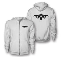 Thumbnail for Fighting Falcon F16 Silhouette Designed Zipped Hoodies