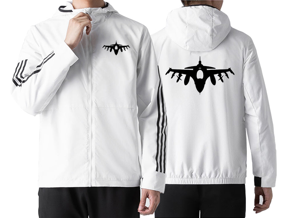 Fighting Falcon F16 Silhouette Designed Windbreaker Jackets