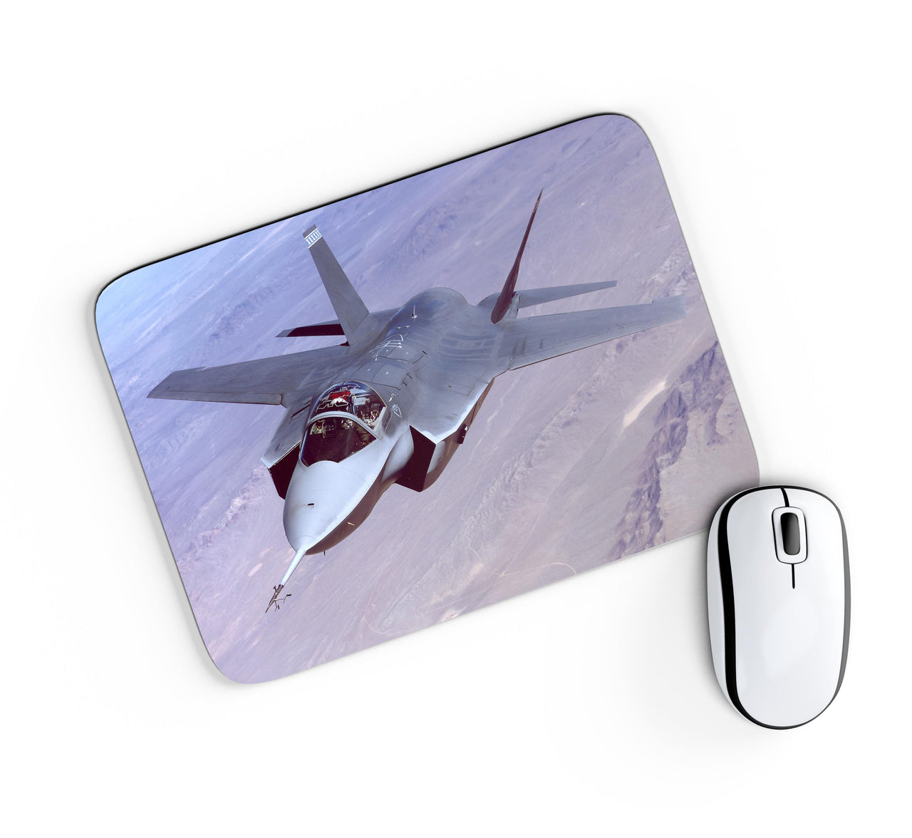 Fighting Falcon F35 Captured in the Air Designed Mouse Pads