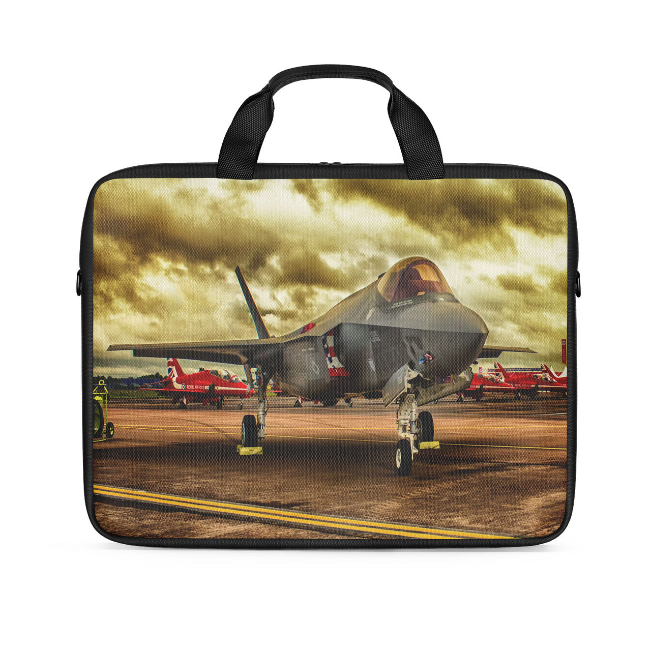 Fighting Falcon F35 at Airbase Designed Laptop & Tablet Bags