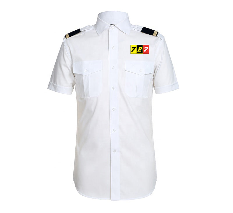 Flat Colourful 727 Designed Pilot Shirts