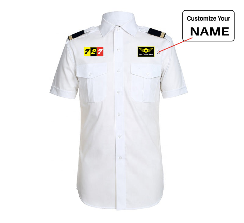 Flat Colourful 727 Designed Pilot Shirts