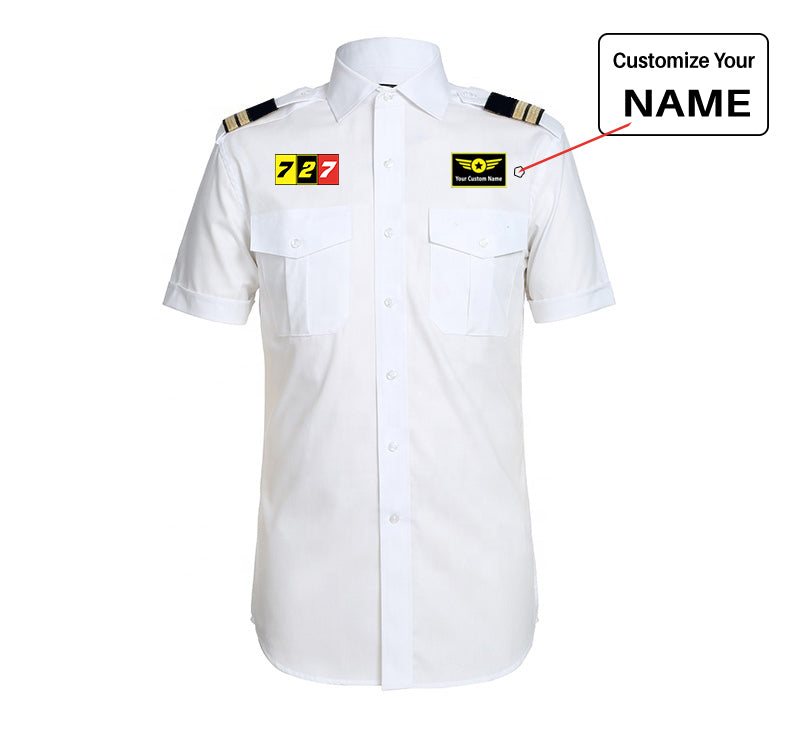 Flat Colourful 727 Designed Pilot Shirts