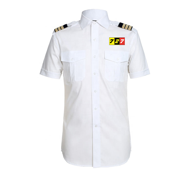 Flat Colourful 727 Designed Pilot Shirts