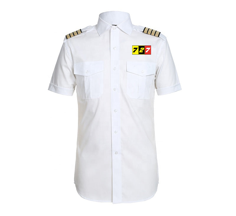 Flat Colourful 727 Designed Pilot Shirts