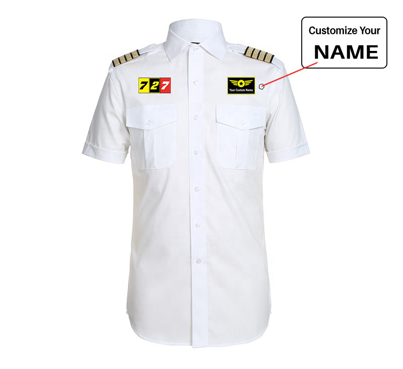 Flat Colourful 727 Designed Pilot Shirts